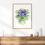 Beautiful Violet watercolour painting by Senay Studio, senaystudio.com