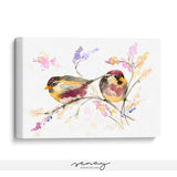 Watercolour birds loose painting by Senay, SenayStudio.com