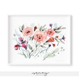 Beautiful watercolour floral art print by SenayStudio.com