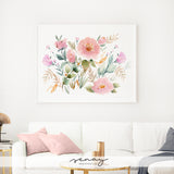 Keira Garden pink flowers watercolour painting by SenayStudio, senaystudio.com