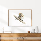 Cute sparrow bird watercolour painting by Senay Studio, senaystudio.com