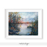 Sunset watercolour painting by Senay Studio, senaystudio.com