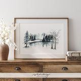 Loose Watercolour Winter Scene Giclée Art Prints by SenayStudio.com