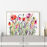 Meadow Flowers Loose Watercolour Artwork Giclee Free Shipping at senaystudio.com