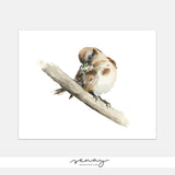 Cute Sparrow Bird Giclée Art Prints by SenayStudio.com