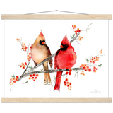 Mr and Mrs Cardinal Art Print & Hanger