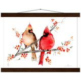 Mr and Mrs Cardinal Art Print & Hanger