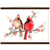 Mr and Mrs Cardinal Art Print & Hanger