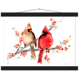 Mr and Mrs Cardinal Art Print & Hanger