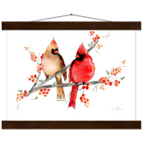 Mr and Mrs Cardinal Art Print & Hanger