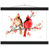 Mr and Mrs Cardinal Art Print & Hanger