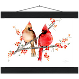 Mr and Mrs Cardinal Art Print & Hanger