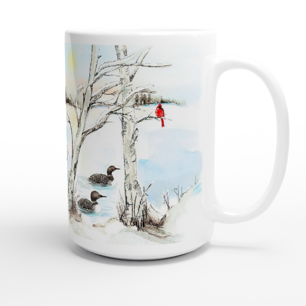 Cardinal and Loons Mug 15oz