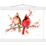 Mr and Mrs Cardinal Art Print & Hanger