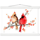 Mr and Mrs Cardinal Art Print & Hanger