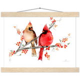 Mr and Mrs Cardinal Art Print & Hanger