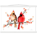 Mr and Mrs Cardinal Art Print & Hanger