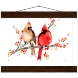 Mr and Mrs Cardinal Art Print & Hanger