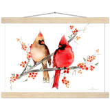 Mr and Mrs Cardinal Art Print & Hanger