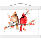 Mr and Mrs Cardinal Art Print & Hanger