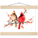 Mr and Mrs Cardinal Art Print & Hanger