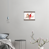 Mr and Mrs Cardinal Art Print & Hanger